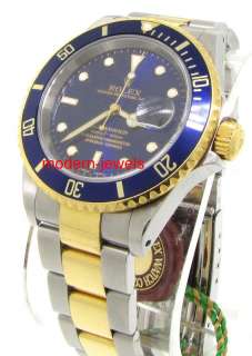 Rolex 16613 Submariner 18k/SS Watch Blue Dial   Mint  