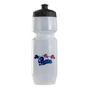   Water Bottle Clear Blk Peace on Earth Birds Symbol: Everything Else