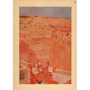  1920 Print Jules Guerin Mount Olives Olivet Jerusalem 