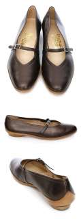 10030 BN auth FERRAGAMO bronze Mary Jane Shoes 37.5  