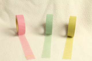 Japanese washi tape(Decorative paper tape) stripes pattern 3 rolls 