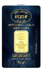10 GRAM 999.9 24K GOLD BULLION BAR WITH CERTIFICATE  