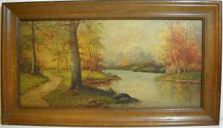   SMITH BEAUTIFUL AUTUMN LANDSCAPE LISTED * FRAMED OIL PAINTING  