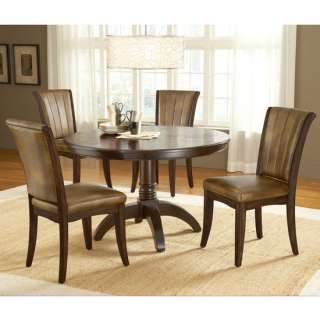 Hillsdale Grand Bay Cherry Round Dining Set with Caster Chairs  