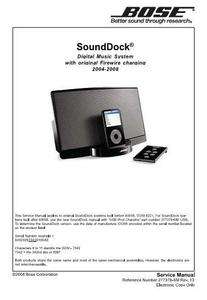 Bose SoundDock Series I, Service Manual in PDF format  