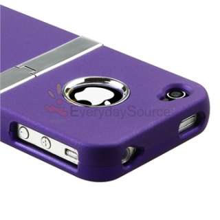    ON HARD CASE COVER W/CHROME STAND FOR iPhone 4 4TH G 4S 4GS  