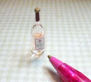 Miniature Single White Zin Bottle Real Liquid DOLLHOUSE  