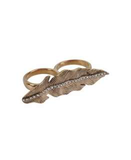 Forever 21 Leaf Feather Double Connector Ring  