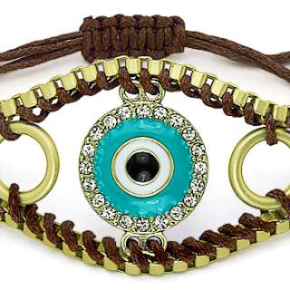 Evil Eye Enamel Bead Turkish Nazar Greek Hamsa Charm Bracelet Costume 