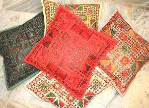 10 Cushion covers pillow silk hand embroidery 16 India  