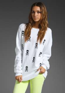 WILDFOX COUTURE Outlaws Daughter Long Sweater in Clean White at 