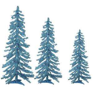 Sterling Inc. 2 3 4 ft. Pre Lit Teal Tinsel Alpine Tree with Blue 