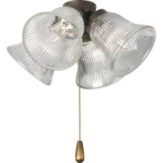 Progress Lighting AirPro Antique Bronze 4 Light Ceiling Fan Light 