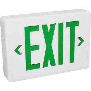Progress Lighting LED Emergency Exit Sign With Green Letters (PE002 30 