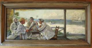 Anton Otto Fischer Painting Oil Canvas Signed Original Cuba Marine 