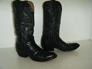 CROWN Ostrich Skin Cowboy Boots Size 9.5 D Men Used  