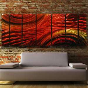 Modern Abstract Metal Wall Art Decor Painting Red Gold Harvest Moods 