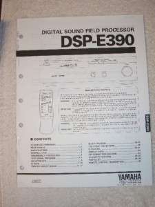Yamaha Service Manual~DSP E390 Processor/Amplifier  