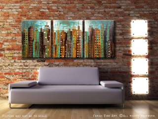  Abstract Painting Modern URBAN City Acrylic Fine Art by Maria Farias