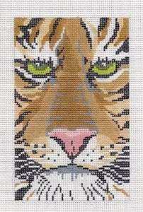 LEE Tiger Face handpainted Needlepoint Canvas ~ BD  