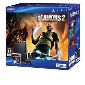 Sony Playstation 320GB Console Bundle   Includes Infamous 2 Video Game 