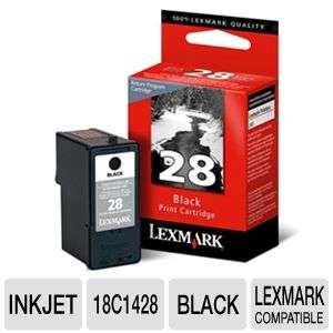 Lexmark # 28 18C1428 Black Ink Cartridge 