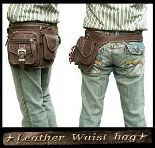 Leather Waist Bag/Fanny Pack/Chocolate Brown  