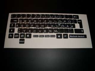 Deutsche Apple Tastatur Aufkleber Macbook schwarz  