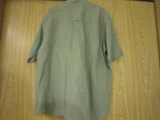 Mens Sage Green Button Front Columbia Short Sleeve Shirt Size XL 