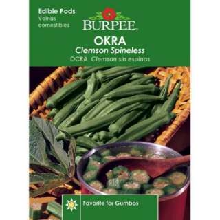 Burpee Okra Clemson Spineless Seed 65847 