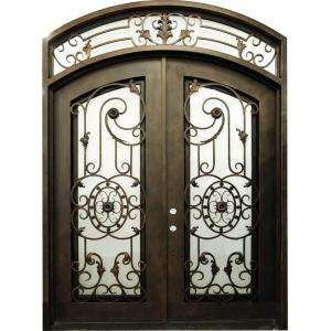   Iron Double Arch Top Entry Door with Transom TR127 1 