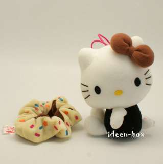 Hello Kitty Plüsch Puppe Figur Donut Haargummi Braun  