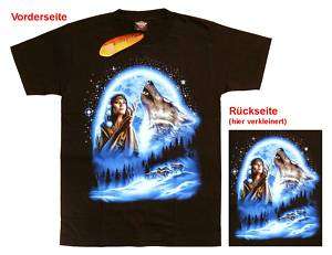 Indianer ROCK EAGLE T Shirt INDIANERIN*WOLF*MOND, Gr. M, Country 