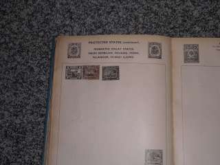   OLD IMPROVED POSTAGE STAMP ALBUM WITH EARLY MID ALL WORLD COLLECTION