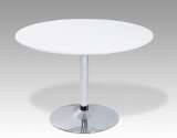  Esszimmer Tisch Esstisch rund 110 cm weiß/Chrom Steffen 