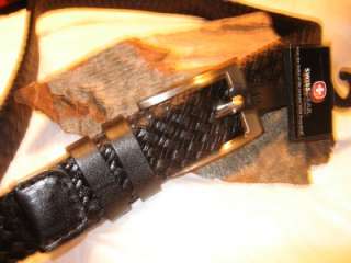 Wenger,Swiss Army Black Braided Leather Belt SGT8010  