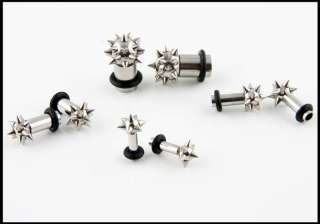 Pair of MACE Shape Steel Ear Plugs Gauges (PICK SIZE)  