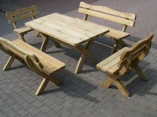 Gartenmöbel Natur Holz  4 Bänke  1   Tisch in Nordrhein Westfalen 