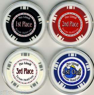 Poker Tournament Trophies Card Guard Chip *SET OF 4*  