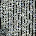 RAINBOW MOONSTONE 4x6mm Hand Cut Faceted Rondelles 14 strand