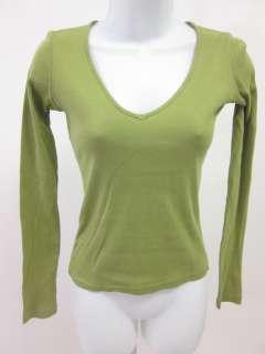 JUICY COUTURE Green Long Sleeve V Neck Shirt Size Small  