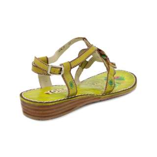 Yoma Joey Womens Leather Sandals Green  