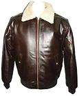 Mens leather jacket (real fur collar) Size XL P1