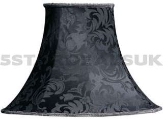 NEW MODERN LARGE BLACK JACQUARD FLOCK TABLE LAMP SHADE  