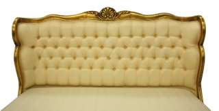 French Bedroom Furniture Gold Upholstered Button Bed Kingsize Opulent 