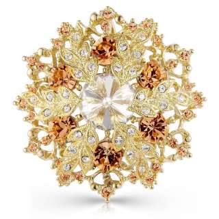 UK XMAS WHITE SNOWFLAKE BROOCH AND PENDANT GIFT BOXED 14K GOLD PLATED 