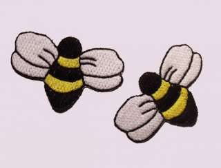 2x Bumble bee motifs/appliques Iron on patches  