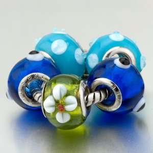  5 Green Deep Blue Pandora Beads Bracelets Pugster 