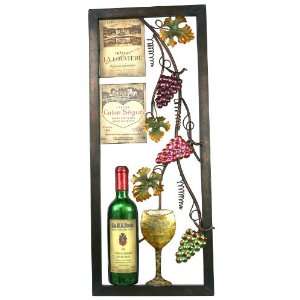  Link Direct A03074/S UPS Metal Wine Bottle and Leaf Wall 