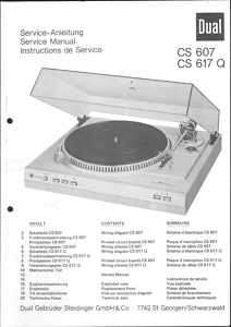   Dual Service Manual für CS 607 CS 617 Q